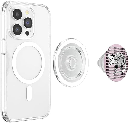 Screaming Possum Funny Weird Opossum Animal Graphic PopSockets MagSafe PopGrip for iPhone