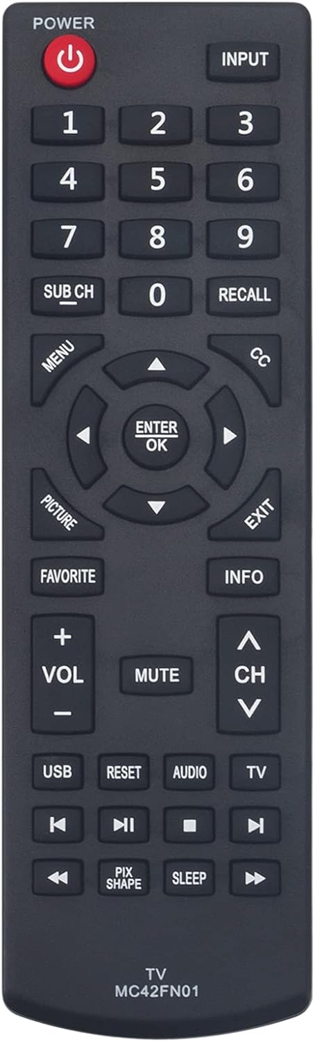 New MC42FN01 Remote Control for Sanyo LCD TV, Replaced for FW48D25T FW24E05F FW24E05T