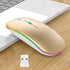 Wireless Bluetooth Mouse, LED Dual Mode Rechargeable Silent Slim Mouse, Portable for Laptop, Desktop, Tablet, Phone,