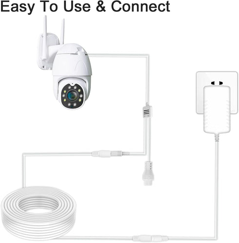DC Power Extension Cable 33ft, 1.35mm x 3.5mm for 5V DC Adapter Cord, CCTV Security Camera, IP Camera