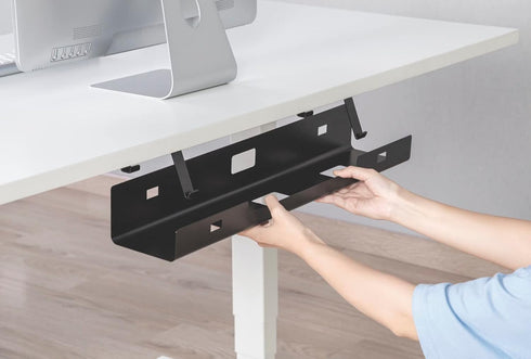 POUT Universal Wide Under Desk Cable Management Tray Organizer - 23.6 x 5.3 inch for Wire/Cable Management, Sturdy