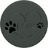 Black Dog Paw Print Heart Love on Midnight Green, PopSockets Standard PopGrip