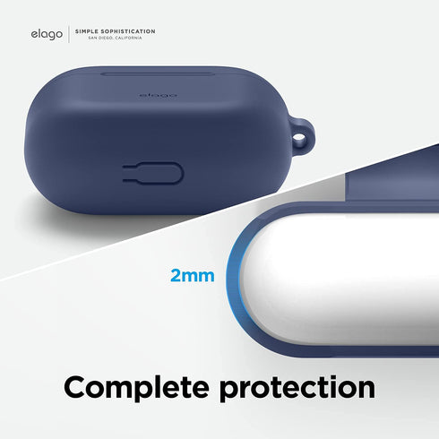 elago Silicone Case for AirPods 3rd Generation, Carabiner Included, Supports Wireless Charging, Shock Resistant (Jean