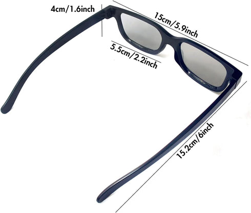 Cocar 3D 6-Pack 3D 3D Real Glasses, Circular Polarized Passive Glasses for Real Cinema, TV, and Projectors Non-Flashing