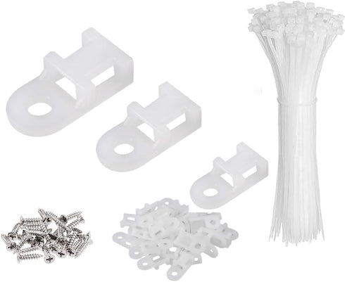 XVTHOAKU White Cable Zip Tie Mounts Kit-50 Pcs Cable Zip Tie Saddle Type