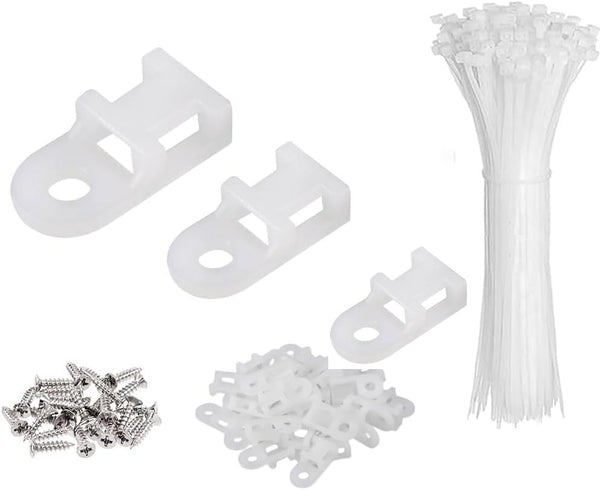 XVTHOAKU White Cable Zip Tie Mounts Kit-50 Pcs Cable Zip Tie Saddle Type