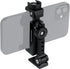 Metal Phone Tripod Mount with Rotatable Cold Shoe for Microphone, Compatible with iPhone Tripod Adapter