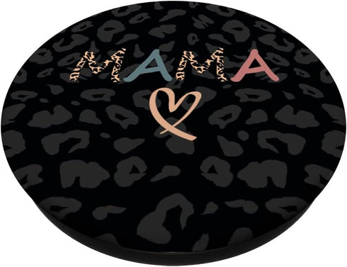 leopard mama, half leopard mama, black leopard cheetah mama PopSockets Swappable PopGrip
