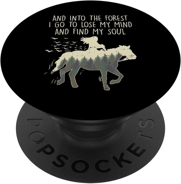 Into The Forest I Go Horseback Riding Girls Women Gift, PopSockets Swappable PopGrip