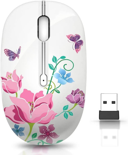 Wireless Mouse with Nano Receiver for PC, Laptop, Notebook, MacBook, Less Noise, Portable Optical Mice