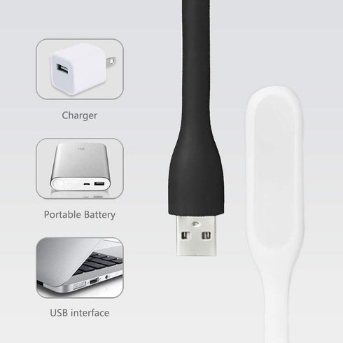 USB LED Light Lamp for Power Bank, Portable Eye Care Mini Night Light with Flexible Arm, USB Gooseneck Reading Lamp,