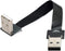 cablecc USB 2.0 Type-A Male to Male Data Flat Slim FPC Cable Down Angled 90 Degree for FPV, Disk, Scanner & Printer 20CM