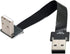 cablecc USB 2.0 Type-A Male to Male Data Flat Slim FPC Cable Down Angled 90 Degree for FPV, Disk, Scanner & Printer 20CM