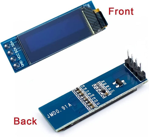 Hosyond 5 0.91 Inch I2C 3.3V~5V Pcs IIC OLED Display Module OLED Screen DC Compatible with Arduino Raspberry PI (Blue