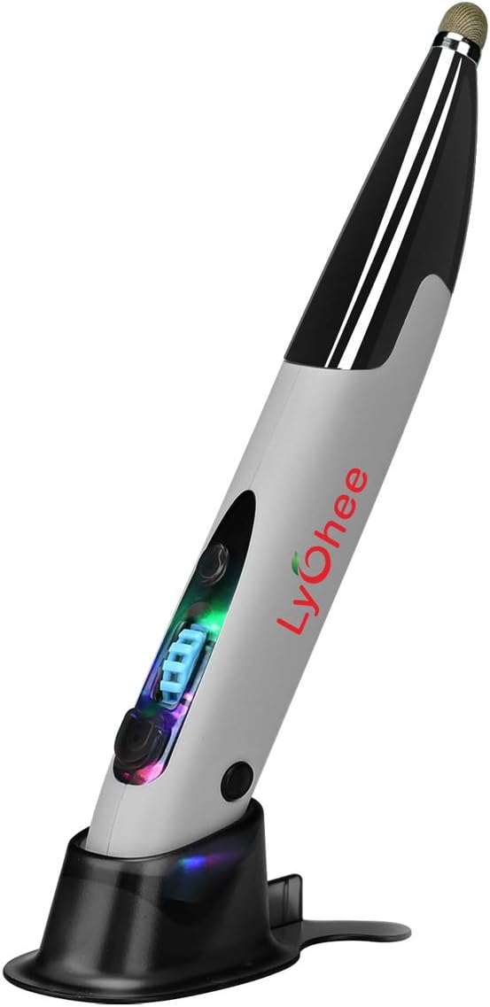 lychee Pocket Pen Mouse, Rechargeable Optical Ergonomic Mouse with Bluetooth and Stylus Function, Grey