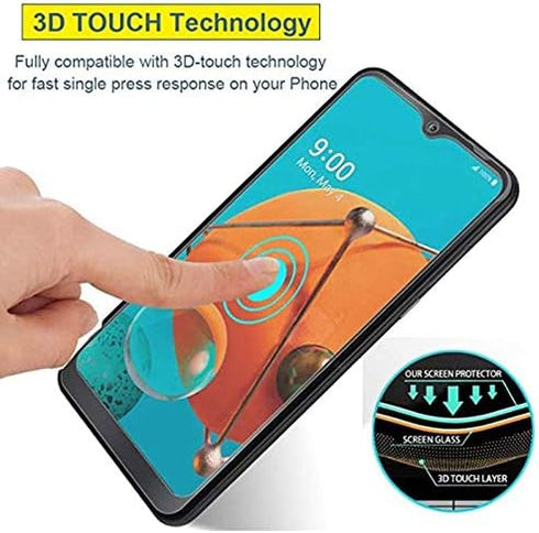 VIESUP for LG K51 Full Coverage Tempered Glass Screen Protector, 9H Hardness Anti Scratch (2 Pack)