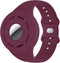 Kids AirTag Case Wrist Band, Soft Silicone Protective Cover for Apple Air Tag Finder, Burgundy