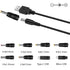 USB to DC 5V Power Cord, Universal DC 5.5x2.1mm Cable with 8 Connectors (6.4x4.4, 5.5x2.5, 4.8x1.7, 4.0x1.7, 3.5x1.35,