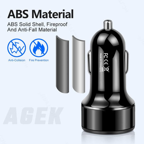4 Port USB Car Charger Adapter, Car Charger USB C with Voltage Display PD 3.0 & QC 3.0 Fast Charging for iPhone,
