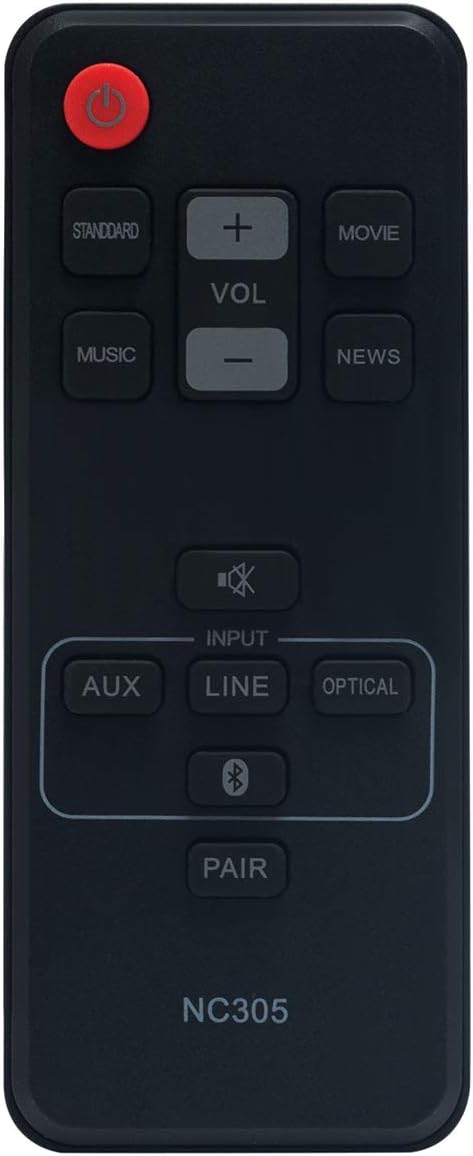 NC305 NC305UH Replacement Remote Control for Sanyo Soundbar FWSB405FS FWSB405F FWSB405FP FWSB405FA