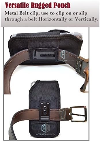 AH Military Grade Nylon Cell Phone Belt Holder for Men, Android Pouch Carrying Clip for iPhone 6 6S 7 8 X XR XS 11 12