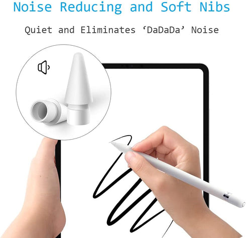 MJKOR 1st 2nd Pro(1 Soft Paperfeel Damping Tips Replacement Compatible with Apple Pencil Gen & Gen, Noise Reducing Pen