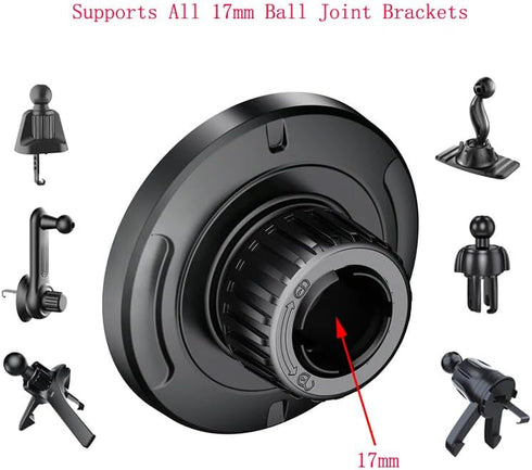 ThtRht 17mm 15 14 13 12 Car Phone Holder Mount Replacement Magnetic Base with Ball Head Socket Joint for iPhone Magsafe