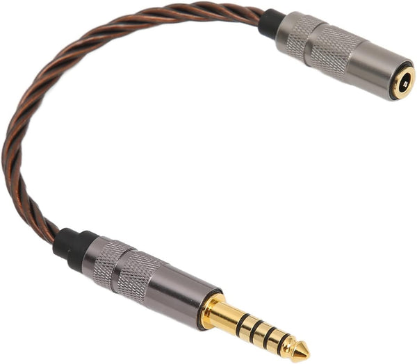 4.4MM Balanced Male to 3.5MM Balanced Female Adapter Cord, Gold Plated Portable Headphone Adapter Cable
