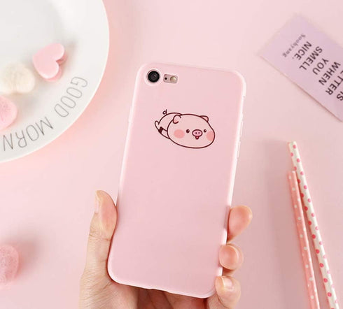 UnnFiko Pig Phone Case Compatible with iPhone 6/6s, Cute Cartoon Animal Silicone Protective Case for Women