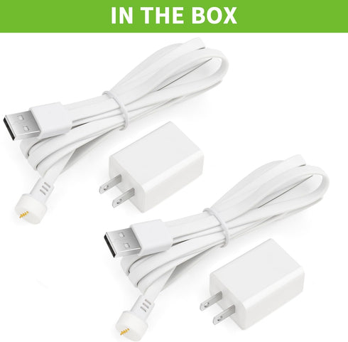 2 Pack 10ft/3m Power Cable Compatible with Google Nest Cam Outdoor or Indoor, Weatherproof Outdoor Power Cord with USB