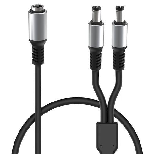 sovunis DC Y Splitter Cable 1 Female to 2 Male, 5.5mm x 2.1mm