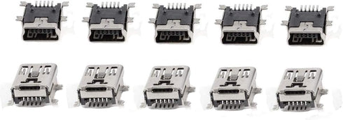 10 Pcs Mini USB Type B Female Port 5-Pin 180 Degree SMD SMT PCB Jack Socket