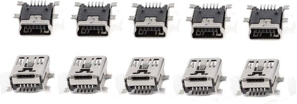 10 Pcs Mini USB Type B Female Port 5-Pin 180 Degree SMD SMT PCB Jack Socket
