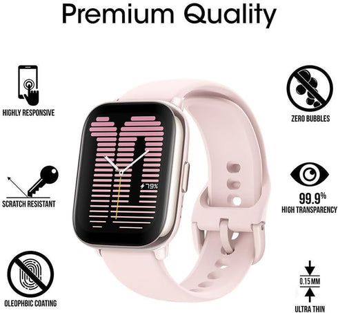 6 Pack Compatible with Amazfit Active Screen Protector Film for Amazfit Active 1.75” Smartwatch Screen Protectors Foils Screen Cover Crystal Clear HD Anti-Scratch Anti-Fingerprint