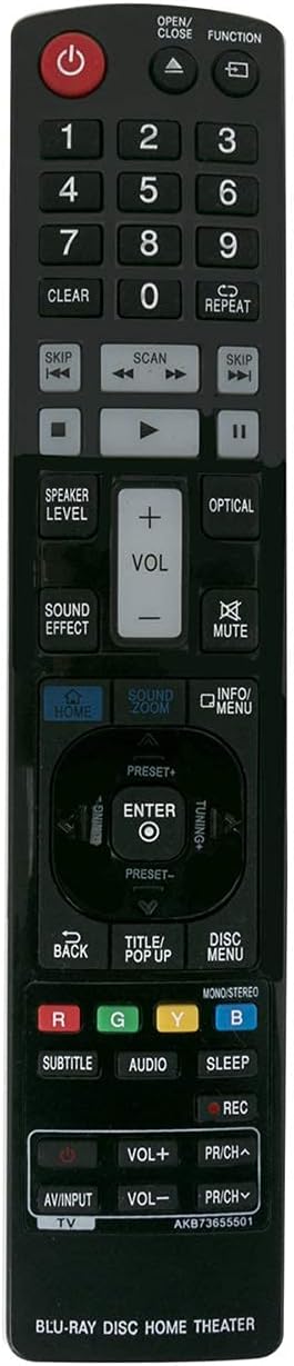 PerFascin AKB73655501 Remote Control Replacement for LG Blu-Ray Disc Home Theater Models