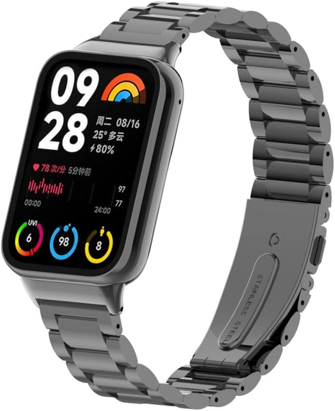 Straps for Xiaomi Mi Band 8 Pro/Redmi Smartwatch 4, 18MM Steel Mesh Wristband Bracelet, Protective Frame for Women Men
