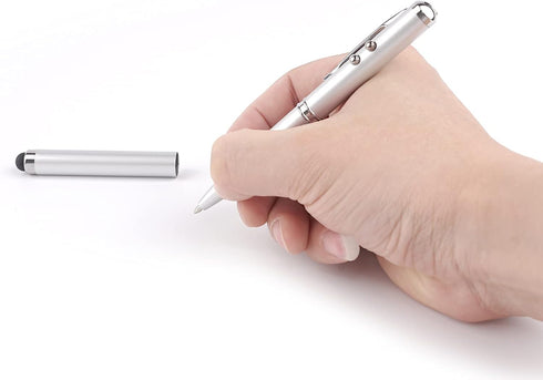 Metal Multi-Function Pen, Touch Screen Stylus, Flashlight with White Light, Infrared, Creative Birthday and Christmas