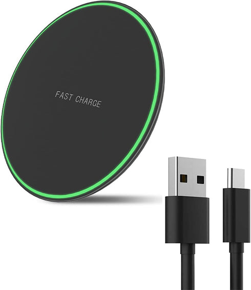 Wireless Charger for Samsung Galaxy S23/S22/S21/S20/S10/S9/S8/Note, 15W Wireless Charging Pad with USB-C