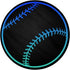 PopSockets Standard PopGrip - Turquoise Teal Blue Baseball Softball on Black
