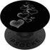 Black and White Hearts Love Sign PopSockets Swappable PopGrip (Black)