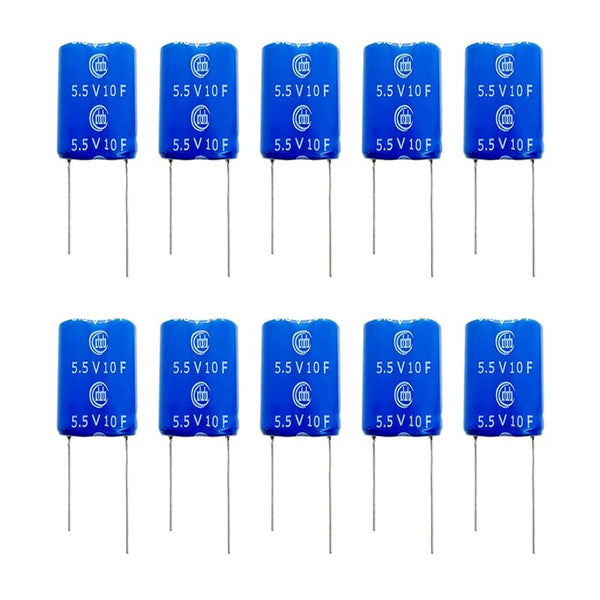 Laimiaoxian 10 Pieces 13x26x27 mm(0.51x1.02x1.06 inch) Supercapacitor 5.5V 10F Dual Layer Capacitor Wirewound
