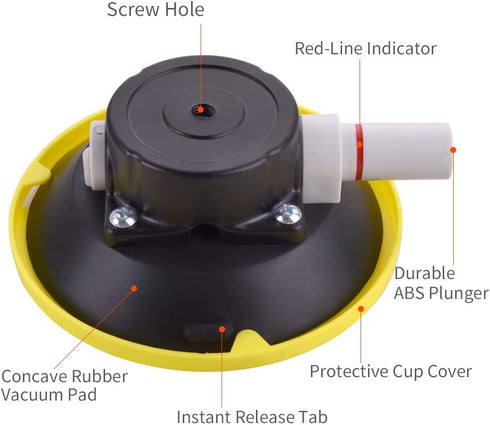 IMT 4.5" Vacuum Suction Cup Mounting Base with 1/4"-20 Thread, Air Pump Holder for Car Camera