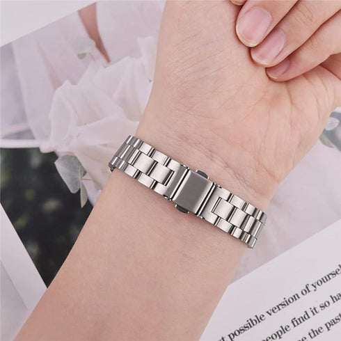 XIHAMA Mi Band 8 Watch Band, Stainless Steel Metal Replacement Strap for Xiaomi Mi Band 8 Tracker Smartwatch