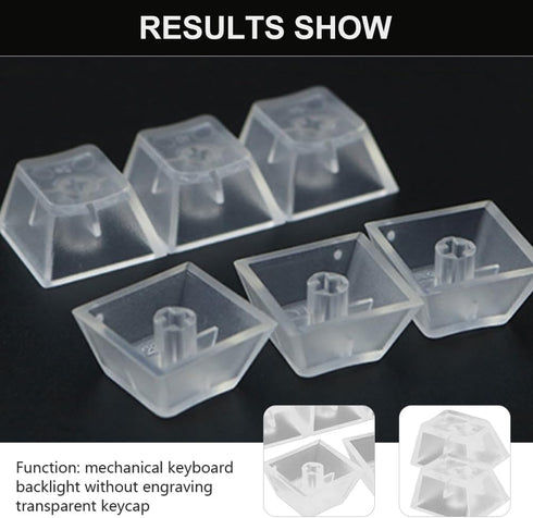 20 pcs Keycaps Replacement DIY Crystal Not Transparent Profile Blank Backlit Accessory for Mechanical Professional