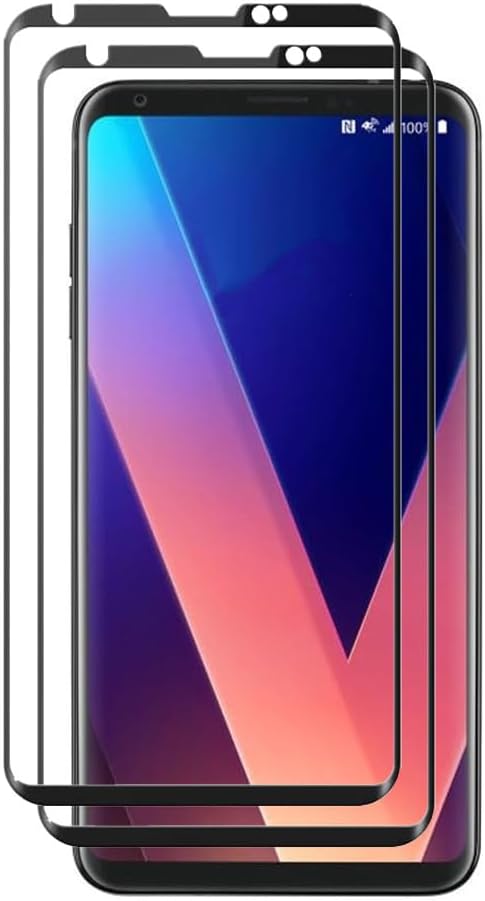3D Curved Screen Protector for LG V30, (2pcs) Ultra Clear Anti-Scratch Tempered Glass, Full Coverage