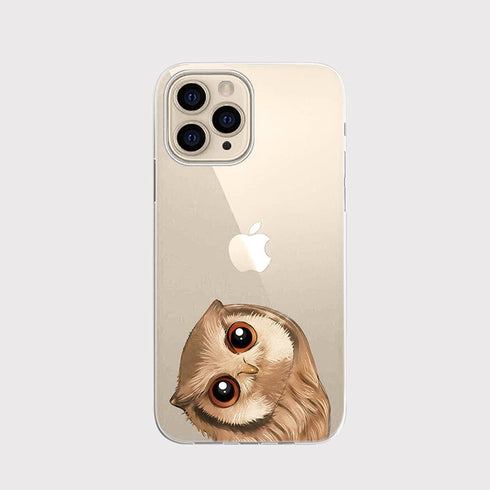 Blingy's for iPhone 13 Pro Case (6.1 inch), Fun Owl Pattern Bird Design Cute Cartoon Animal Style Transparent Soft TPU
