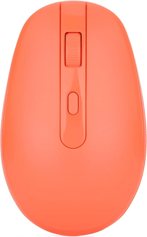 Rii Wireless Mouse RM700, 2.4G Silent Mouse with USB Nano Receiver for Laptop, PC, Mac, Chromebook (Orange)