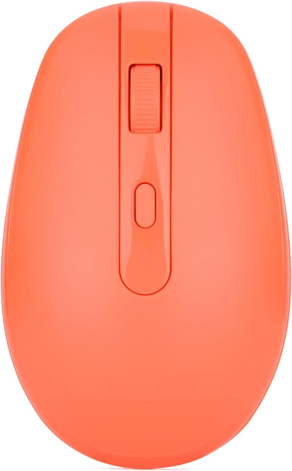 Rii Wireless Mouse RM700, 2.4G Silent Mouse with USB Nano Receiver for Laptop, PC, Mac, Chromebook (Orange)