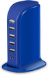 USB Charging Station Upoy, 6 Ports Charging Blocks, USB Power Hub with C Port, Multi Charger 40W for Electronics