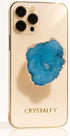 CRYSTALFY Grips by Blue Druzy Quartz Raw with Openings Crystal Phone Grip Holder